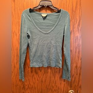 Universal Thread Dark Teal Fitted Blouse
